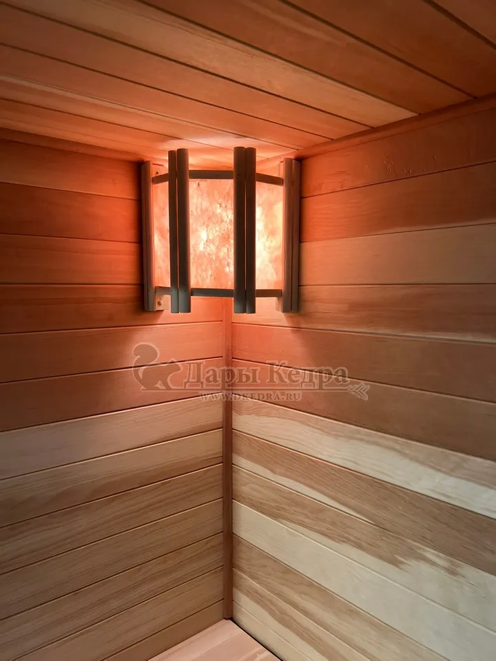 Одноместная прямая финская «Элит» сауна кабина из кедра и липы с электрокаменкой